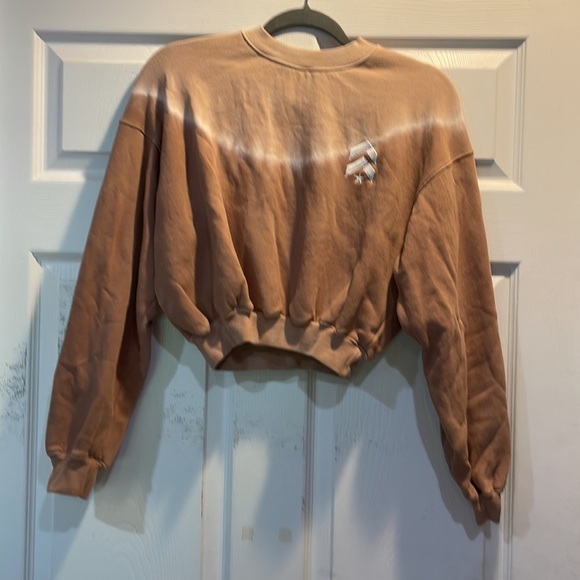 Barry’s Bootcamp Tan Tie Dye Cropped Sweatshirt XS - Picture 3 of 8